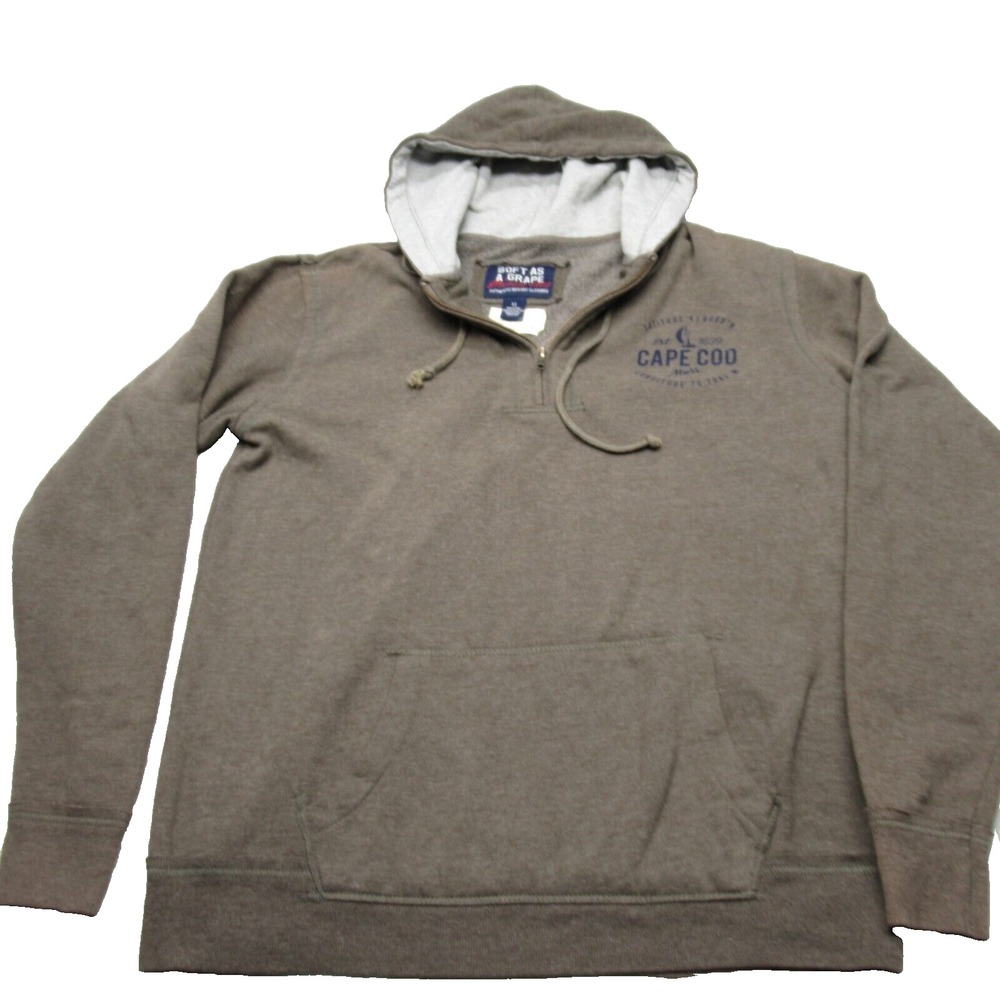 Soft As A Grape Hoodie Men Medium Green Quarter Zip Fleece Cape Cod Resort NEW